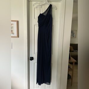 David's Bridal Midnight One-Shoulder Gown
